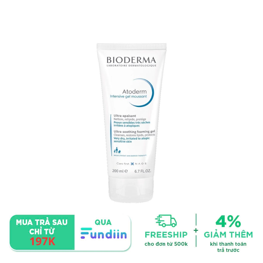 Gel Rửa Mặt Bioderma Atoderm Intensive Gel Moussant