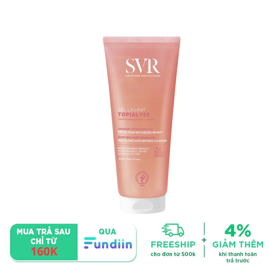 Gel rửa mặt và tắm SVR Topialyse Gel Lavant 