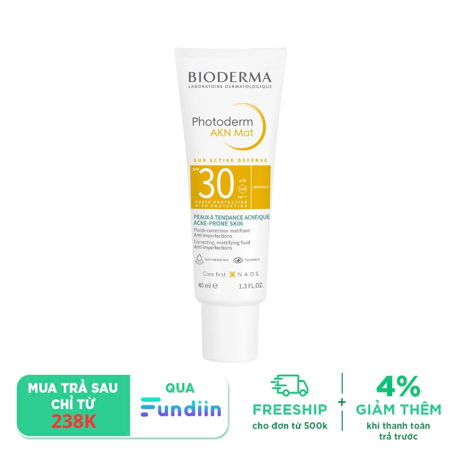 Kem chống nắng dành cho da hỗn hợp Bioderma Photoderm AKN Mat SPF 30+