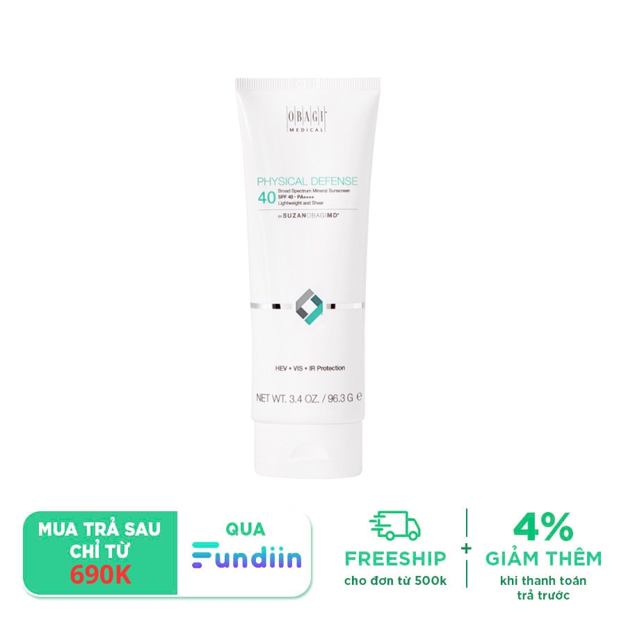 Kem chống nắng vật lý SuzanObagiMD Physical Defense Broad Spectrum SPF 40