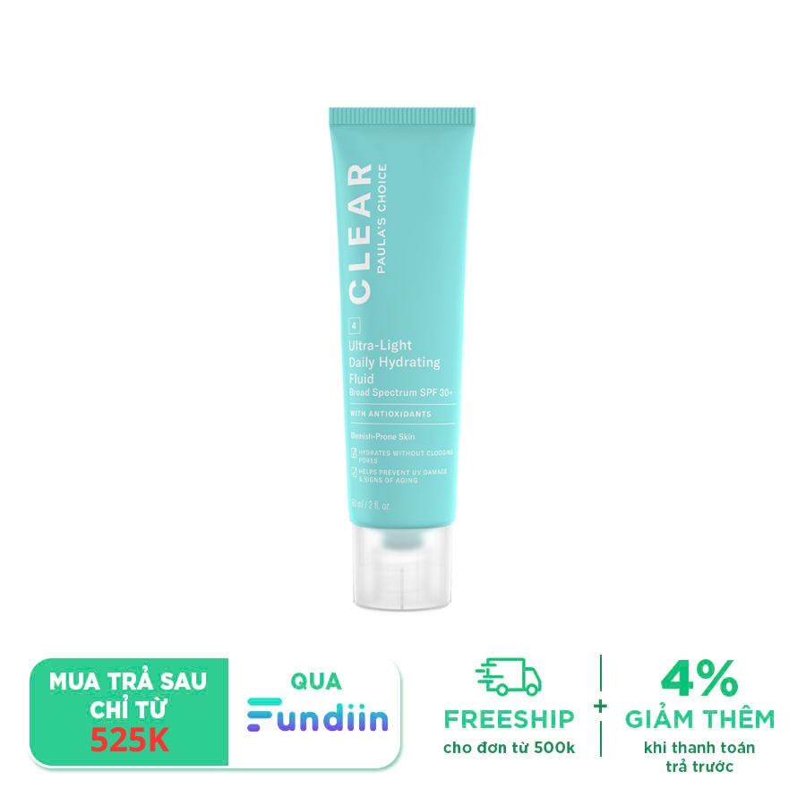  Kem dưỡng da chống nắng Paula’s Choice Clear Ultra-Light Daily Fluid SPF 30+