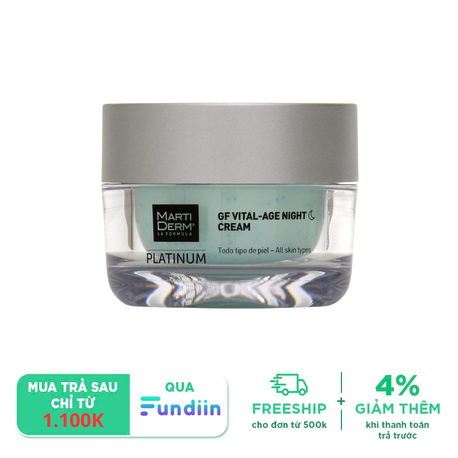 Kem làm giảm mụn và trẻ hóa MartiDerm Platinum GF Vital Age Night Cream