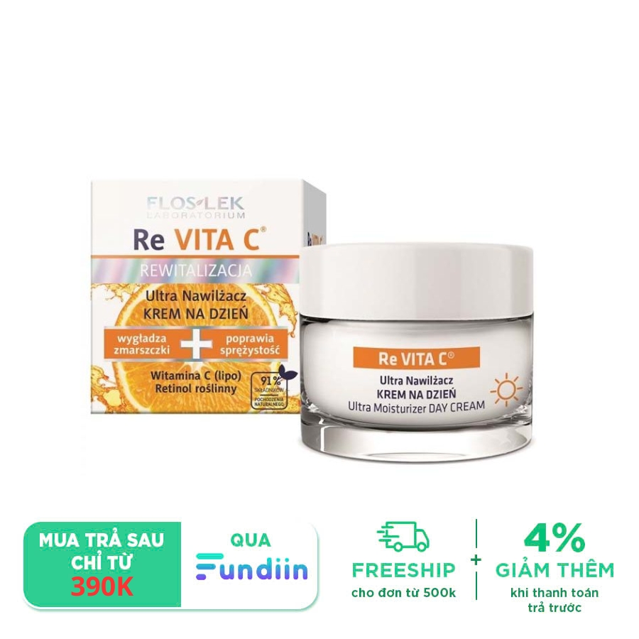 Kem vitamin làm sáng, giảm nhăn & trẻ hóa da dùng ban ngày Floslek Re Vita C Revitalization Ultra Moisturizer Day Cream