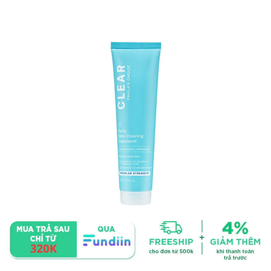 Kem Chấm Mụn Paula’s Choice Clear Regular Strength Daily Skin Clearing Treatment With 2.5% Benzoyl Peroxide