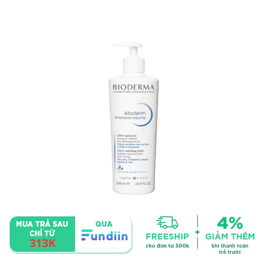 Kem làm dịu giúp phục hồi da khô, nhạy cảm, da chàm dị ứng Bioderma Atoderm Intensive Baume