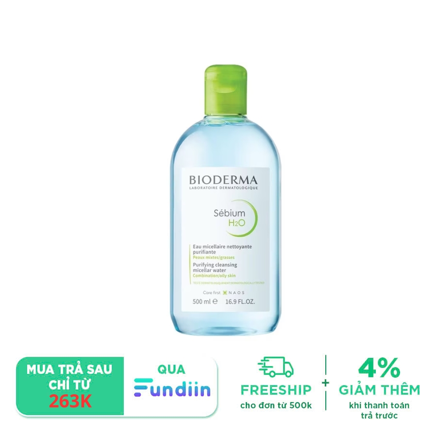 Nước tẩy trang dành cho da nhờn, mụn Bioderma Sebium H20