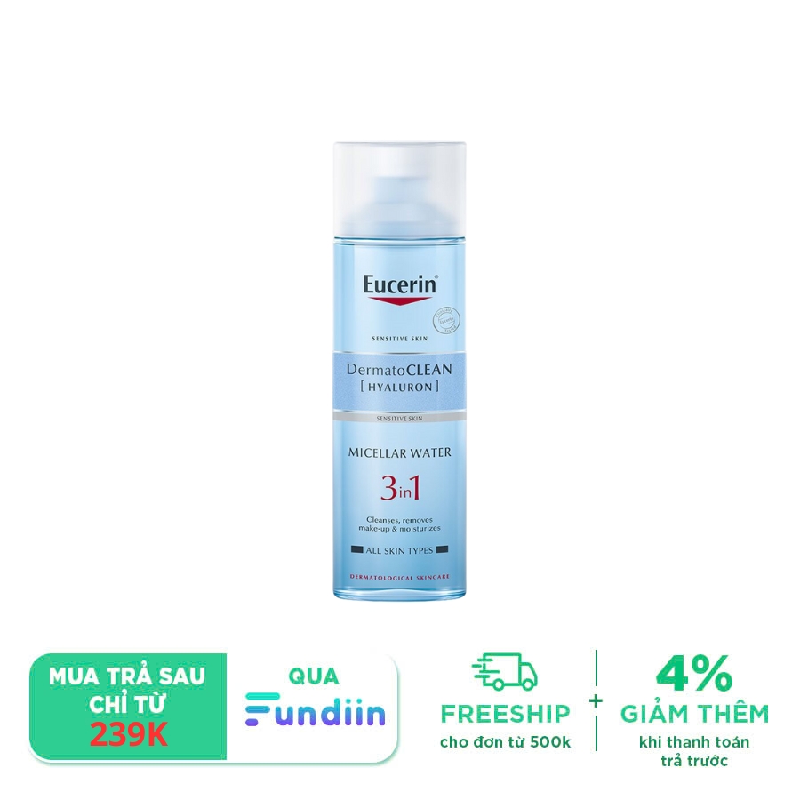 Nước Tẩy Trang Dịu Nhẹ Cho Da Nhạy Cảm Eucerin Dermato Clean Micellar Cleansing Fluid 3 in 1