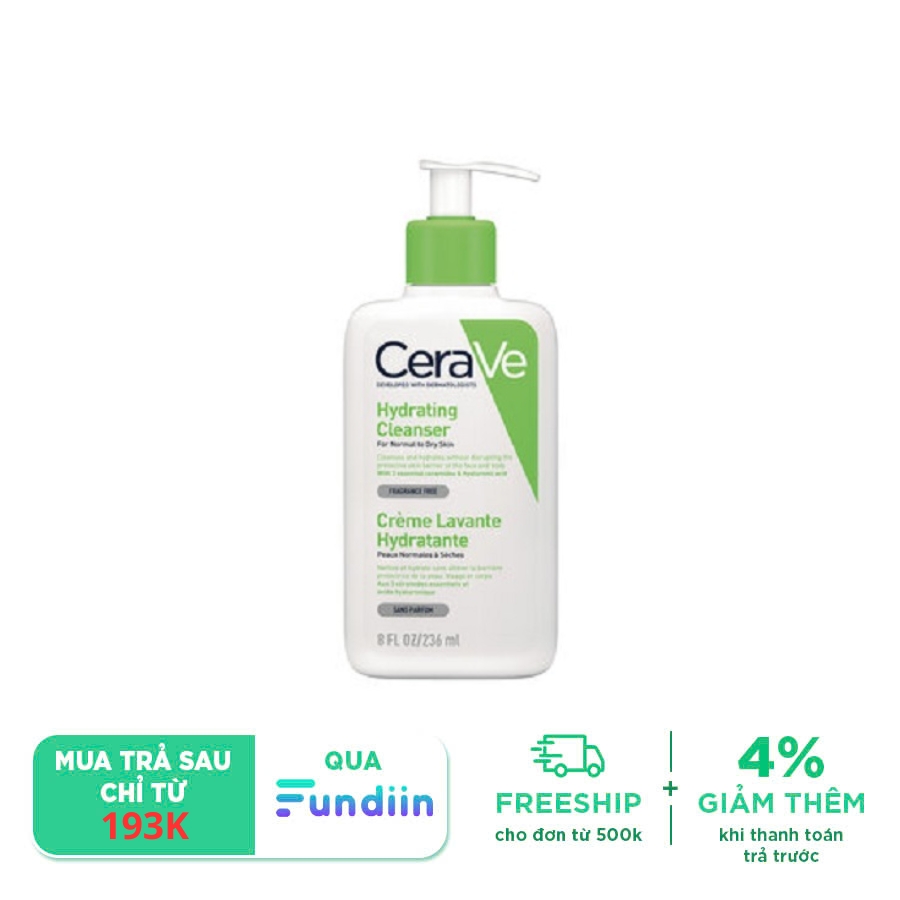 Sữa Rửa Mặt Dành Cho Da Thường và Da Khô CeraVe Hydrating Cleanser