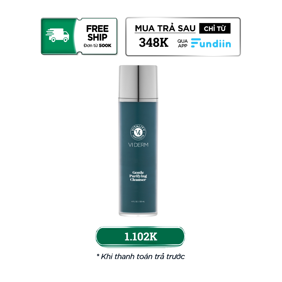 Sữa rửa mặt làm sạch sâu dịu nhẹ VI Derm Gentle Purifying Cleanser