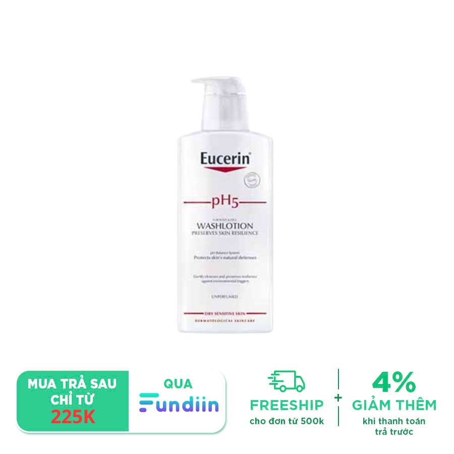 Sữa Tắm Eucerin Sensitive Skin pH5 làm sạch bảo vệ da nhạy cảm