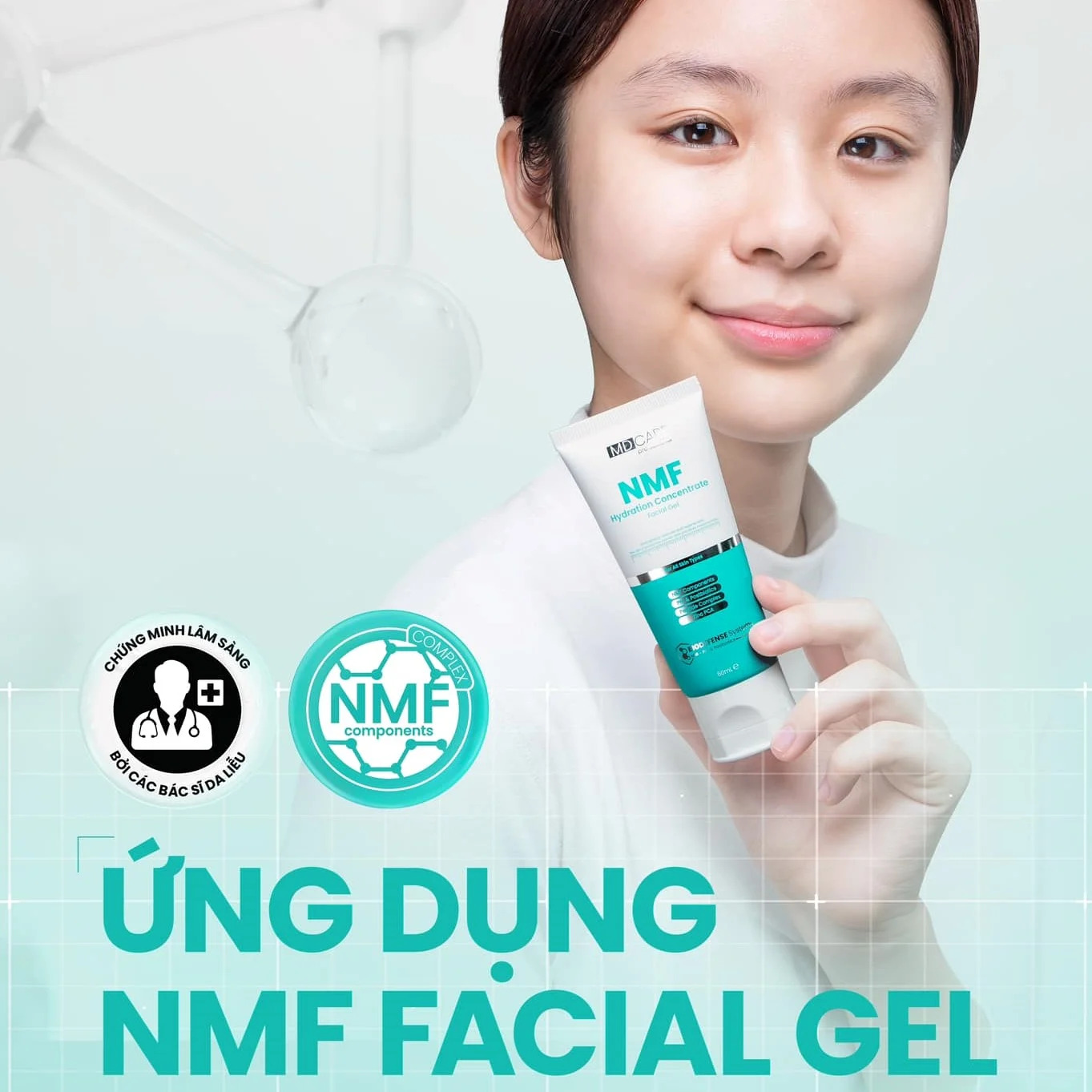 Gel kiểm soát dầu, tái tạo và phục hồi hàng rào bảo vệ da MD CARE NMF Hydration Concentrate Facial Gel