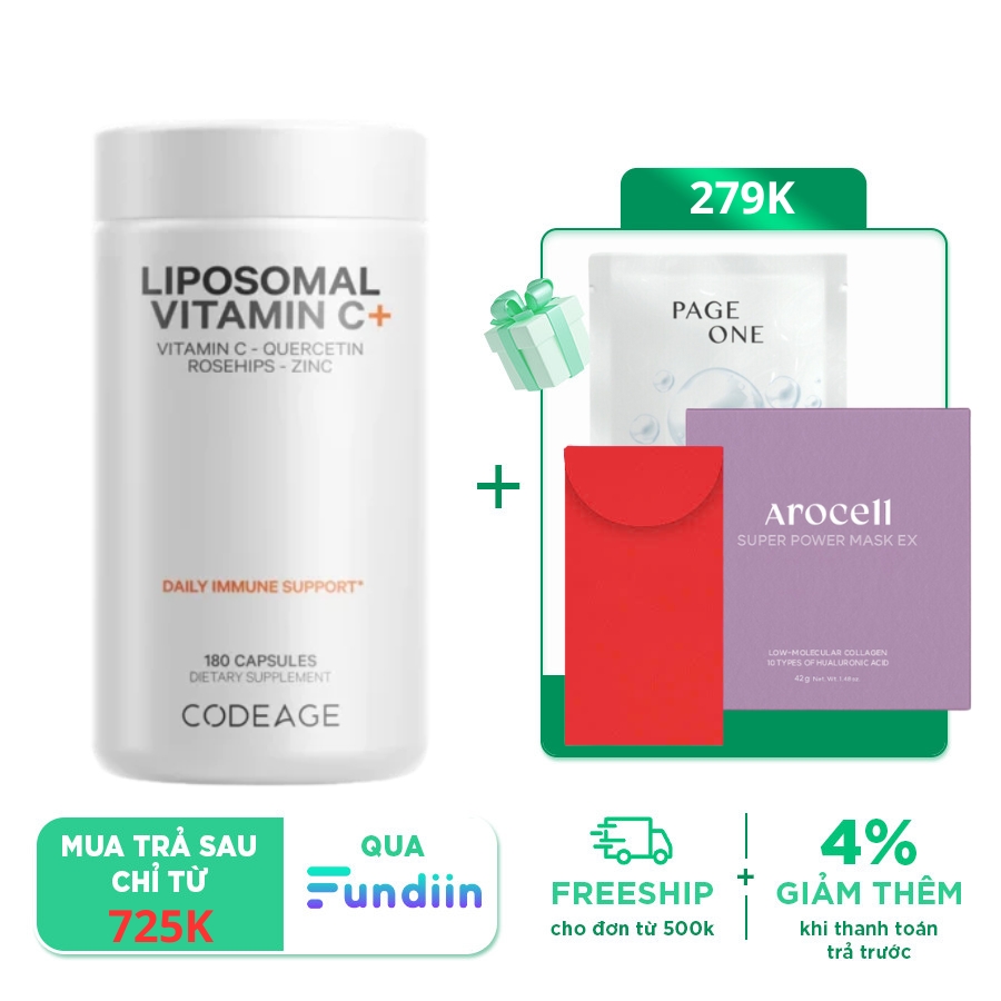 Viên uống bổ sung Vitamin C Codeage Liposomal Vitamin C