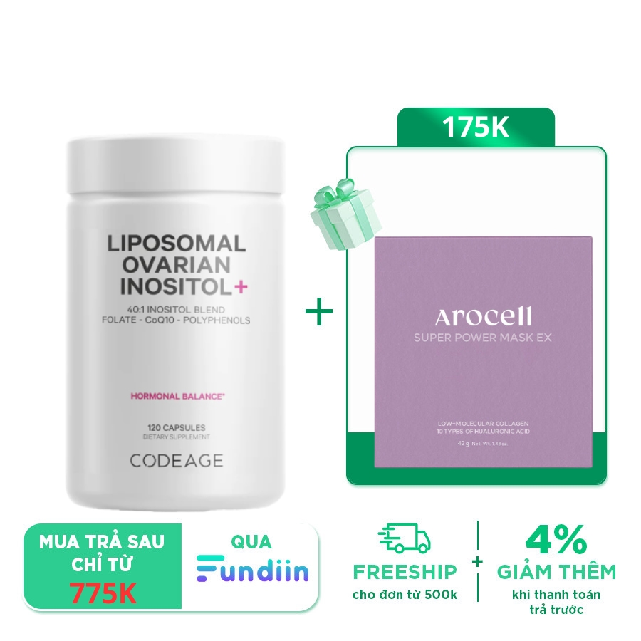 Viên uống cân bằng nội tiết tố Codeage Liposomal Ovarian Inositol