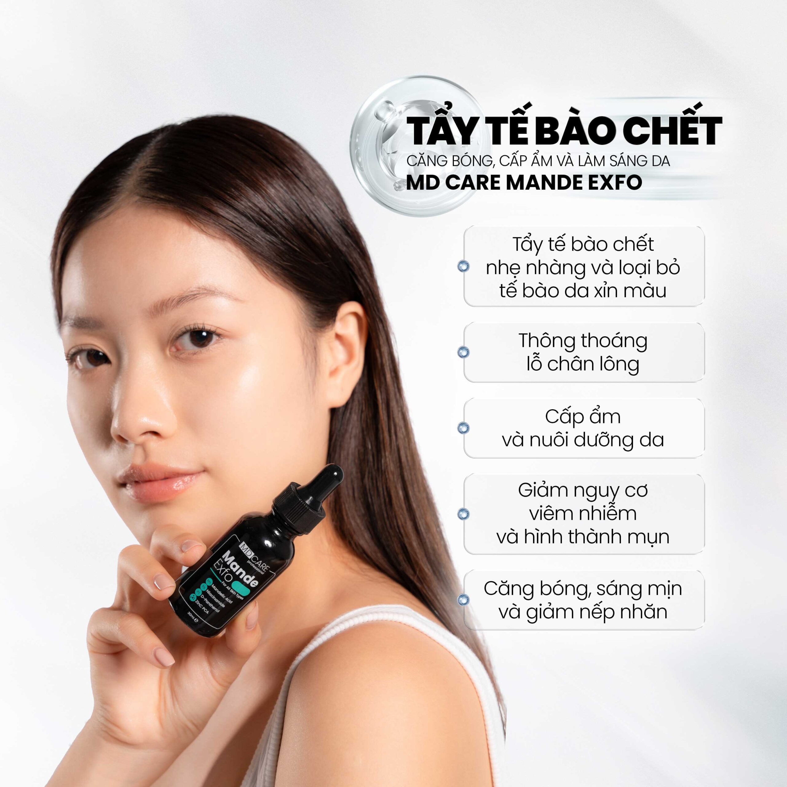 Tẩy tế bào chết, cấp ẩm và sáng da MD CARE Mande Exfo