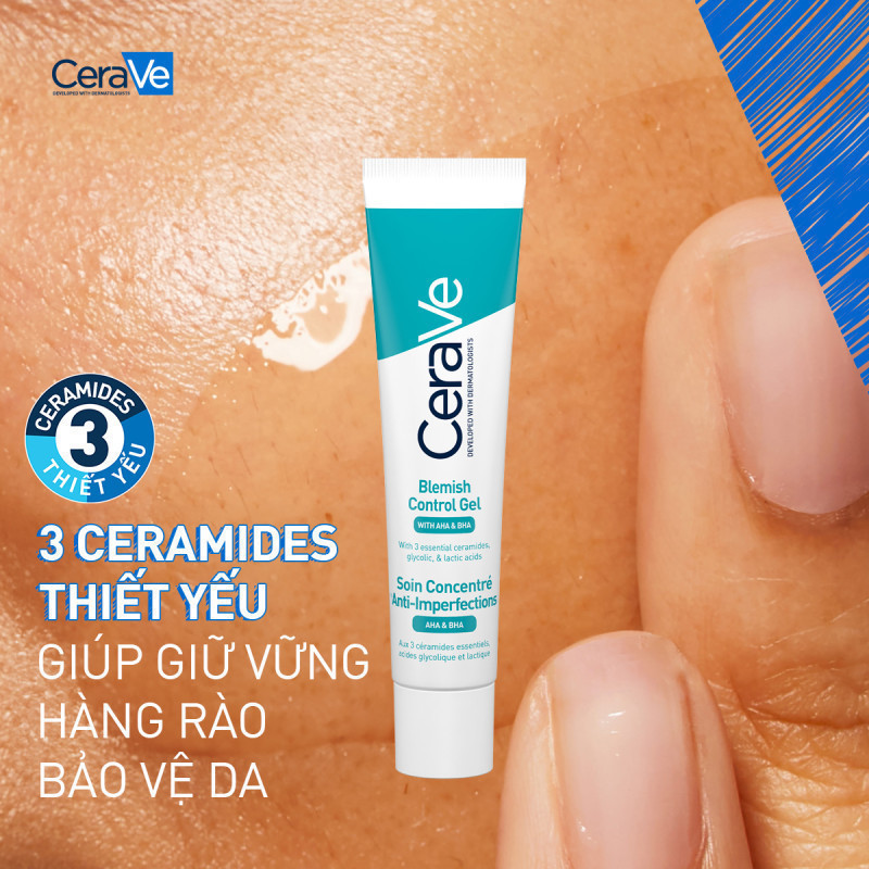 Gel giảm mụn không khô da Cerave Blemish Control Gel