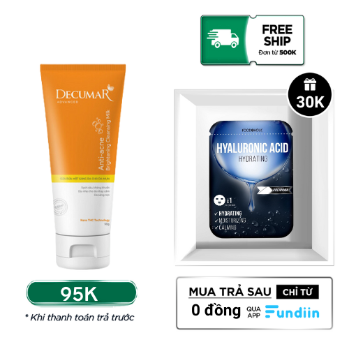 Sữa rửa mặt ngừa mụn sáng da Decumar Advanced THC Anti - Acne Brightening Cleansing Milk