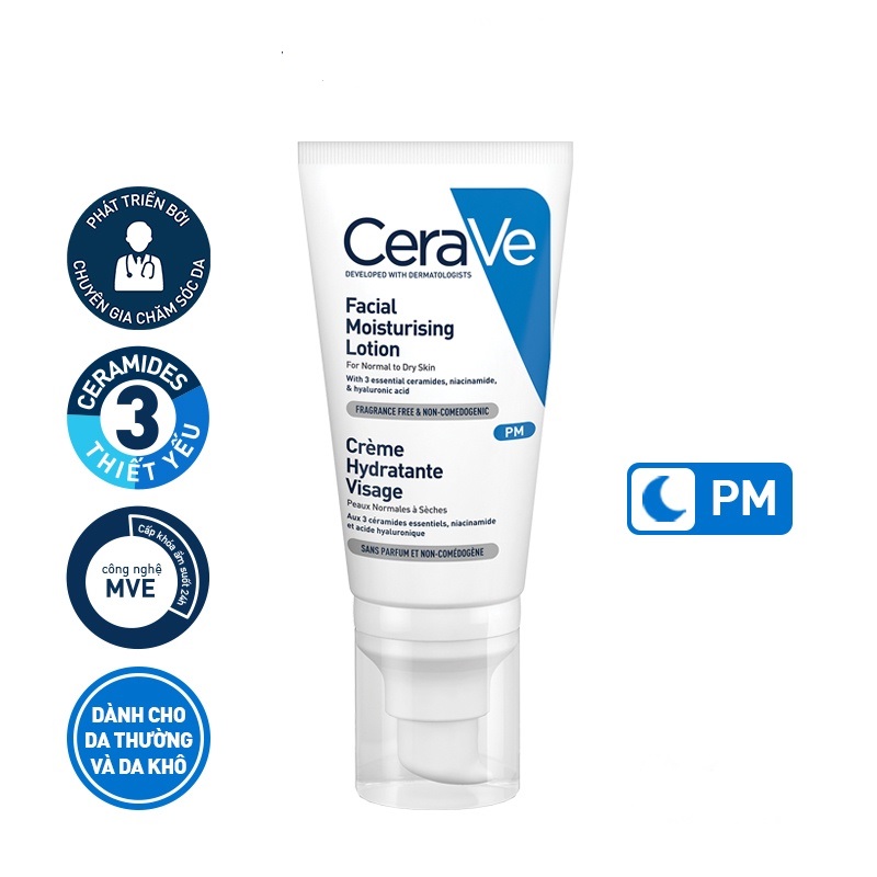 Kem dưỡng ẩm phục hồi da CeraVe PM Facial Moisturising Lotion Kem dưỡng ẩm phục hồi da CeraVe PM Facial Moisturising Lotion