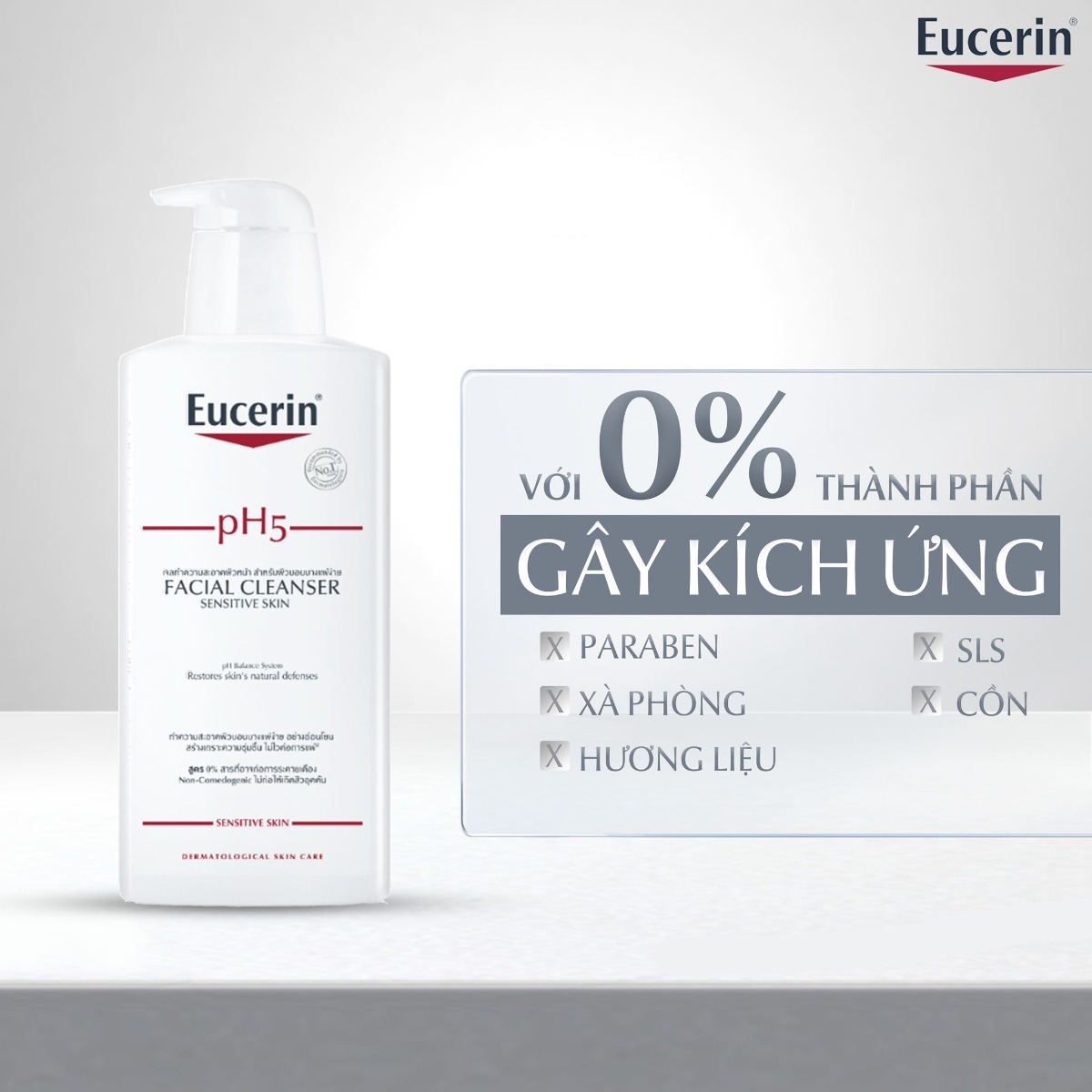 Sữa rửa mặt pH5 cho da nhạy cảm Eucerin Facial Cleanser Sensitive Skin Sữa rửa mặt pH5 cho da nhạy cảm Eucerin Facial Cleanser Sensitive Skin