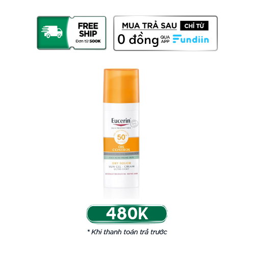 Gel Chống Nắng Cho Da Nhờn Mụn Eucerin Sun Gel-Cream Dry Touch Oil Control SPF50 50ml