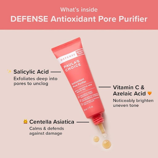 Thành phần nổi bật giúp serum Paula’s Choice Defense Antioxidant Pore Purifier phát huy hiệu quả nhanh chóng chỉ sau vài tuần