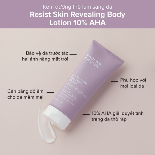 Kem dưỡng thể trắng da Paula’s Choice Resist Skin Revealing Body Lotion 10% AHA 