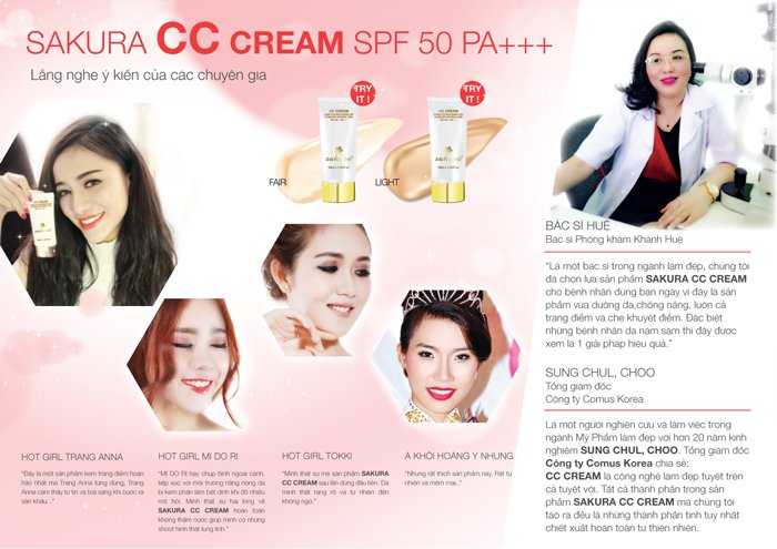 Chuyên gia nói gì về kem dưỡng da trang điểm chống nắng Sakura CC Cream