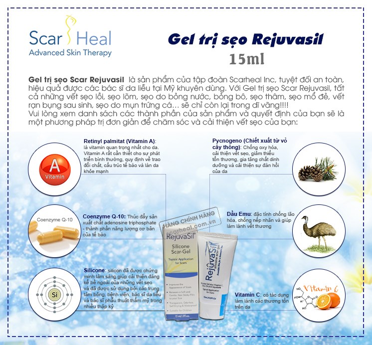Cùng thử so sánh hiệu quả và sự an toàn của Gel điều trị sẹo Scar Rejuvasil với phương pháp tự nhiên và lăn kim nhé: