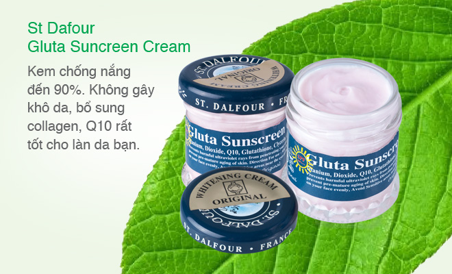 Kem dưỡng da và chống nắng St Dalfour Gluta Sunscreen Cream còn có thể làm kem nền, dưỡng và giữ ẩm cho da