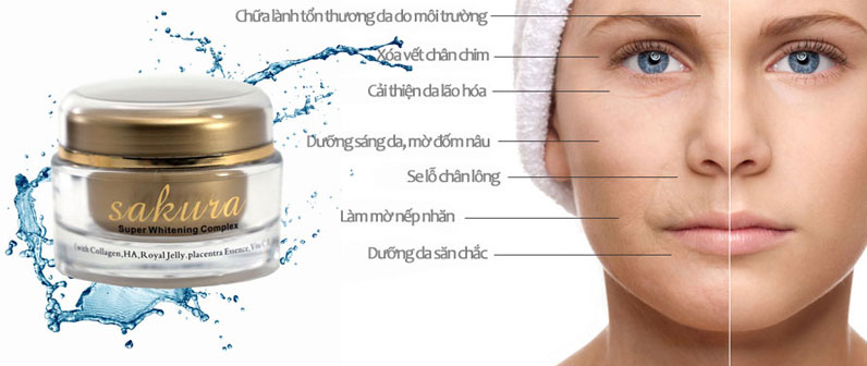 Kem dưỡng siêu trắng da chống lão hóa Sakura giúp chống lão hóa và tăng sức sống cho làn da Kem dưỡng siêu trắng da chống lão hóa Sakura giúp chống lão hóa và tăng sức sống cho làn da