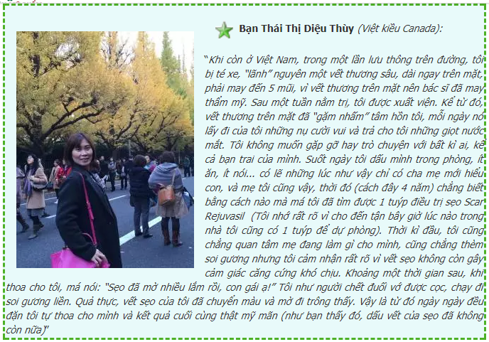 và những những vết sẹo do bị thương