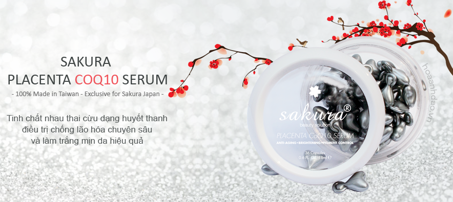 Serum dưỡng trắng da chống lão hóa Serum Sakura Placenta CoQ10 Serum dưỡng trắng da chống lão hóa Serum Sakura Placenta CoQ10