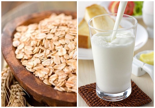 Sữa tươi và bột yến mạch chưa nhiều dưỡng chất giúp nưỡng làn da trắng đẹp từ bên trong