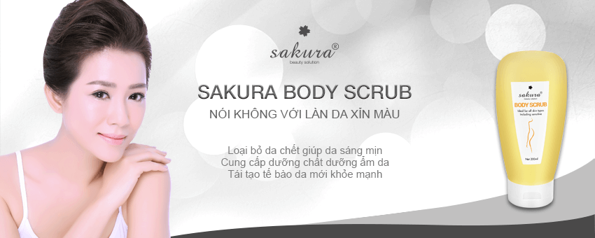 Sakura Body Scrub loại bỏ da chết 1 cách dễ dàng giúp da sáng mịn