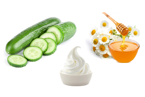 Tẩy tế bào chết bằng mặt nạ dưa leo, mật ong và sữa tươi không đường