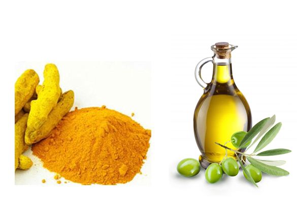 Bột nghệ và dầu oliu là hai nguyên liệu tốt cho da thâm