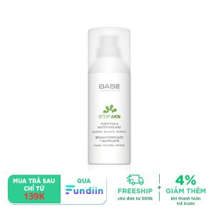 Xịt khoáng kiểm soát dầu nhờn & giảm mụn Babé Stop AKN Purifying & Mattifying Mist