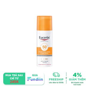 Kem Chống Nắng Làm Đều Màu Da Eucerin Sun Cream Face Tinted Cc Cream Spf50