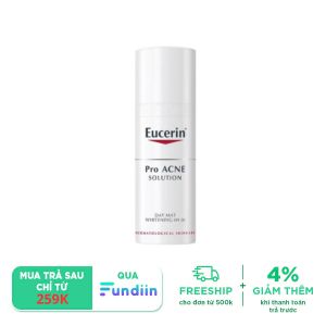 Kem dưỡng ẩm, kiểm soát nhờn và ngăn ngừa mụn Eucerin ProAcne Matt Fluid 