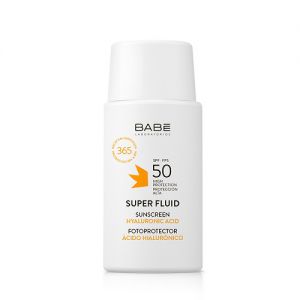 Kem chống nắng dưỡng ẩm BABE Super Fluid Sunscreen Hyaluronic Acid SPF 50+